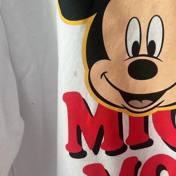 Disney Mickey Mouse White Sweatshirt - Juniors XXL 19 - Picture 2 of 6